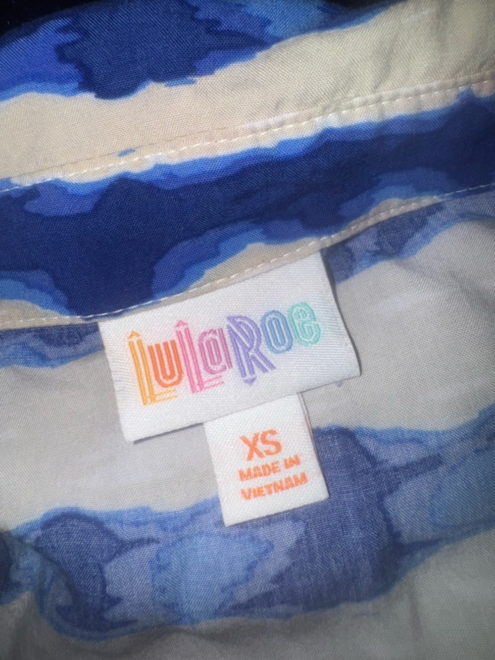 LuLaRoe Red White and Blue Striped Pattern Top - Picture 5 of 5